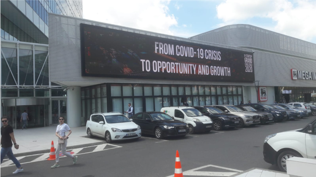 Digital billboard on shop
