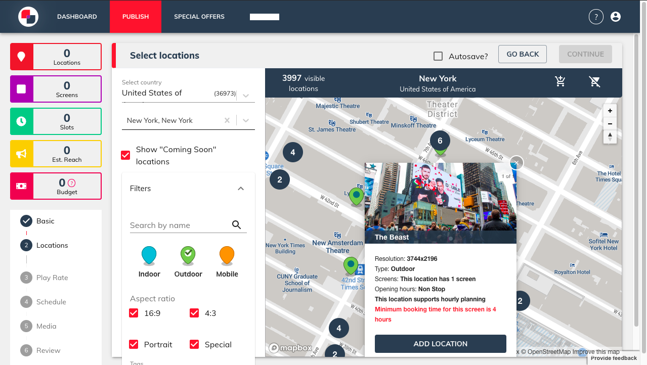 Adding locations in TPS Engage platform