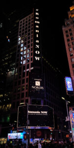 Nordis ad on Thomson Reuters billboard through TPS Engage